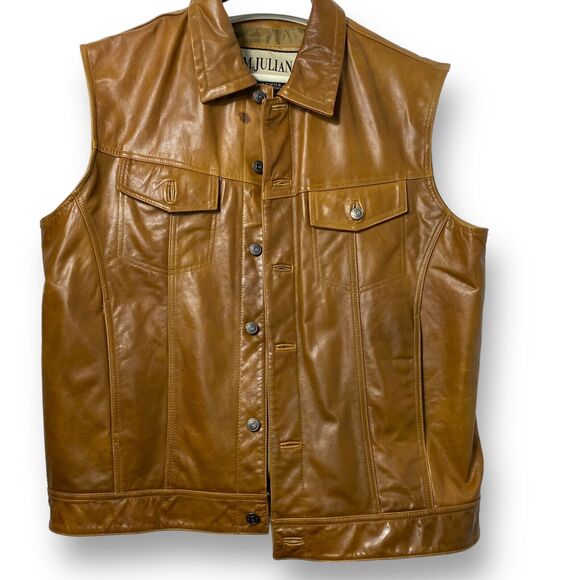 Wilsons Leather Other - M Julian Mens Vintage Leather Vest Rust Brown 70s Hipster Sz Large